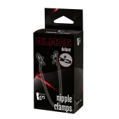 Черные зажимы на соски на цепочке BLAZE DELUXE NIPPLE CLAMPS - Dream Toys - купить с доставкой в Шахтах