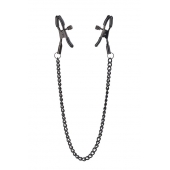 Черные зажимы на соски на цепочке BLAZE DELUXE NIPPLE CLAMPS - Dream Toys - купить с доставкой в Шахтах