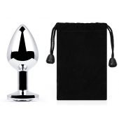 Серебристая анальная пробка с прозрачным стразом - 7,2 см. - Anal Jewelry Plug - купить с доставкой в Шахтах