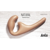 Бежевый безремневой страпон Seduction - 20,5 см. - Lola Games - купить с доставкой в Шахтах