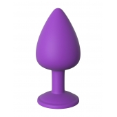 Фиолетовая анальная пробка со стразом Her Little Gem Large Plug - 9,5 см. - Pipedream - купить с доставкой в Шахтах