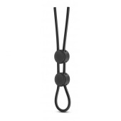 Черное двойное эрекционное лассо Silicone Double Loop Cock Ring - Blush Novelties - в Шахтах купить с доставкой