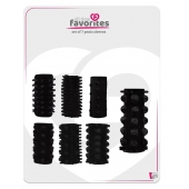 Набор из 7 черных насадок PENIS SLEEVES SET - Dream Toys - в Шахтах купить с доставкой