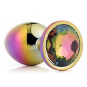 Голографическая анальная втулка с радужным кристаллом - 7,1 см. - Dream Toys - купить с доставкой в Шахтах