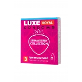 Презервативы с ароматом клубники LUXE Royal Strawberry Collection - 3 шт. - Luxe - купить с доставкой в Шахтах