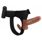 Страпон с вагинальной пробкой и вибрацией Ultra Passionate Harness - 16 см. - Baile - купить с доставкой в Шахтах