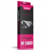 Серебристая плетка Struggle My Flogger с черной ручкой - 45 см. - Lovetoy - купить с доставкой в Шахтах