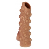 Телесная насадка с бугорками и открытой головкой Nude Sleeve M - 12 см. - KOKOS - в Шахтах купить с доставкой