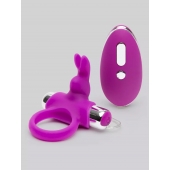 Лиловое виброкольцо с пультом ДУ Remote Control Cock Ring - Happy Rabbit - в Шахтах купить с доставкой