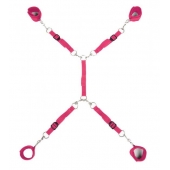Ярко-розовый набор фиксаций на кровати Classic Bed Spreader - Lux Fetish - купить с доставкой в Шахтах