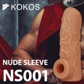 Телесная открытая насадка-реалистик с подхватом мошонки Nude Sleeve S - 10 см. - KOKOS - в Шахтах купить с доставкой