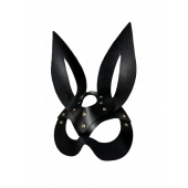 Черная кожаная маска зайки Miss Bunny - БДСМ Арсенал - купить с доставкой в Шахтах