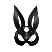 Черная кожаная маска зайки Miss Bunny - БДСМ Арсенал - купить с доставкой в Шахтах