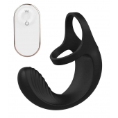 Черный анальный стимулятор с эрекционными кольцами Remote Couple Teaser - Dream Toys - в Шахтах купить с доставкой