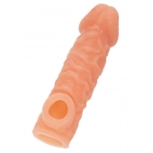 Телесная закрытая насадка с шершавой головкой Cock Sleeve Size L - 17,6 см. - KOKOS - в Шахтах купить с доставкой
