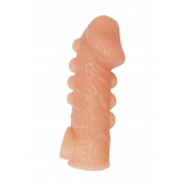 Телесная закрытая насадка с шишечками Cock Sleeve Size M - 15,6 см. - KOKOS - в Шахтах купить с доставкой