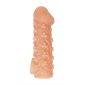 Телесная закрытая насадка с пучками шишечек Cock Sleeve Size M - 15,6 см. - KOKOS - в Шахтах купить с доставкой
