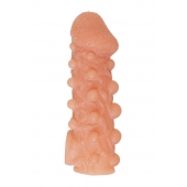 Телесная закрытая насадка с шариками Cock Sleeve Size S - 13,8 см. - KOKOS - в Шахтах купить с доставкой