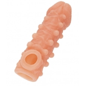 Телесная закрытая насадка с шариками Cock Sleeve Size S - 13,8 см. - KOKOS - в Шахтах купить с доставкой