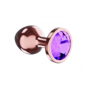 Пробка цвета розового золота с фиолетовым кристаллом Diamond Amethyst Shine S - 7,2 см. - Lola Games - купить с доставкой в Шахтах