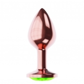 Пробка цвета розового золота с лаймовым кристаллом Diamond Emerald Shine S - 7,2 см. - Lola Games - купить с доставкой в Шахтах