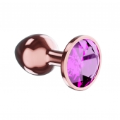 Пробка цвета розового золота с лиловым кристаллом Diamond Quartz Shine L - 8,3 см. - Lola Games - купить с доставкой в Шахтах