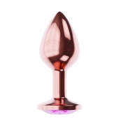 Пробка цвета розового золота с лиловым кристаллом Diamond Quartz Shine L - 8,3 см. - Lola Games - купить с доставкой в Шахтах