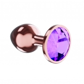 Пробка цвета розового золота с фиолетовым кристаллом Diamond Amethyst Shine L - 8,3 см. - Lola Games - купить с доставкой в Шахтах