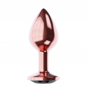 Пробка цвета розового золота с черным кристаллом Diamond Jet Shine L - 8,3 см. - Lola Games - купить с доставкой в Шахтах