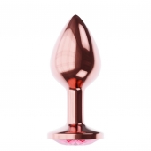 Пробка цвета розового золота с малиновым кристаллом Diamond Ruby Shine L - 8,3 см. - Lola Games - купить с доставкой в Шахтах
