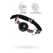 Черный кляп-шар на леопардовых ремешках Anonymo - ToyFa - купить с доставкой в Шахтах