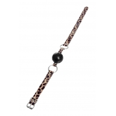 Черный кляп-шар на леопардовых ремешках Anonymo - ToyFa - купить с доставкой в Шахтах