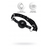 Черный кляп-шар на кожаных ремешках Anonymo - ToyFa - купить с доставкой в Шахтах