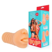 Телесный мастурбатор-ротик с высунутым язычком - Bior toys - в Шахтах купить с доставкой