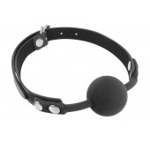 Черный силиконовый кляп-шарик на ремешках - Fetish Tentation - купить с доставкой в Шахтах