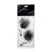 Зажимы на соски с черными пуховыми кисточками Sweet Caress Feather Nipple Clumps - Sweet Caress - купить с доставкой в Шахтах