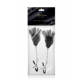 Зажимы для сосков с черными перьями Sweet Caress Feather Nipple Clumps - Sweet Caress - купить с доставкой в Шахтах
