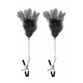 Зажимы для сосков с черными перьями Sweet Caress Feather Nipple Clumps - Sweet Caress - купить с доставкой в Шахтах