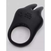Черное эрекционное виброкольцо Sensation Rechargeable Vibrating Rabbit Love Ring - Fifty Shades of Grey - в Шахтах купить с доставкой