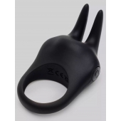 Черное эрекционное виброкольцо Sensation Rechargeable Vibrating Rabbit Love Ring - Fifty Shades of Grey - в Шахтах купить с доставкой