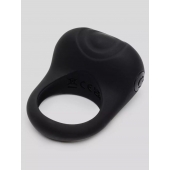 Черное эрекционное виброкольцо Sensation Rechargeable Vibrating Love Ring - Fifty Shades of Grey - в Шахтах купить с доставкой