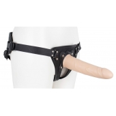 Пустотелый страпон Harness CLASSIC с бандажом - 19,5 см. - LOVETOY (А-Полимер) - купить с доставкой в Шахтах