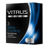 Презервативы VITALIS PREMIUM delay   cooling с охлаждающим эффектом - 3 шт. - Vitalis - купить с доставкой в Шахтах