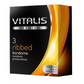 Ребристые презервативы VITALIS PREMIUM ribbed - 3 шт. - Vitalis - купить с доставкой в Шахтах