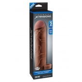 Коричневая насадка с кольцом Perfect 2 Extension with Ball Strap - 19 см. - Pipedream - в Шахтах купить с доставкой