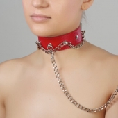 Красный ошейник из натуральной кожи - Sitabella - купить с доставкой в Шахтах