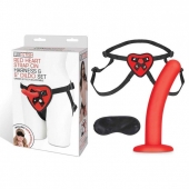 Красный поясной фаллоимитатор Red Heart Strap on Harness   5in Dildo Set - 12,25 см. - Lux Fetish - купить с доставкой в Шахтах