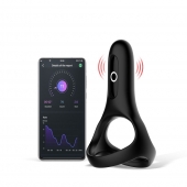Черное виброкольцо Magic Motion Rise с подхватом мошонки - Magic Motion - в Шахтах купить с доставкой