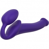 Фиолетовый безремневой страпон Silicone Bendable Strap-On - size M - Strap-on-me - купить с доставкой в Шахтах
