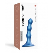 Голубая насадка Strap-On-Me Dildo Plug Balls size S - Strap-on-me - купить с доставкой в Шахтах